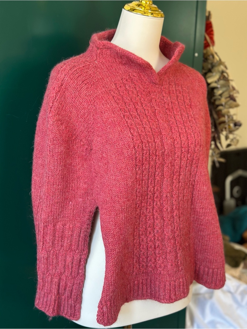 Handmade sweater cape poncho alpaca